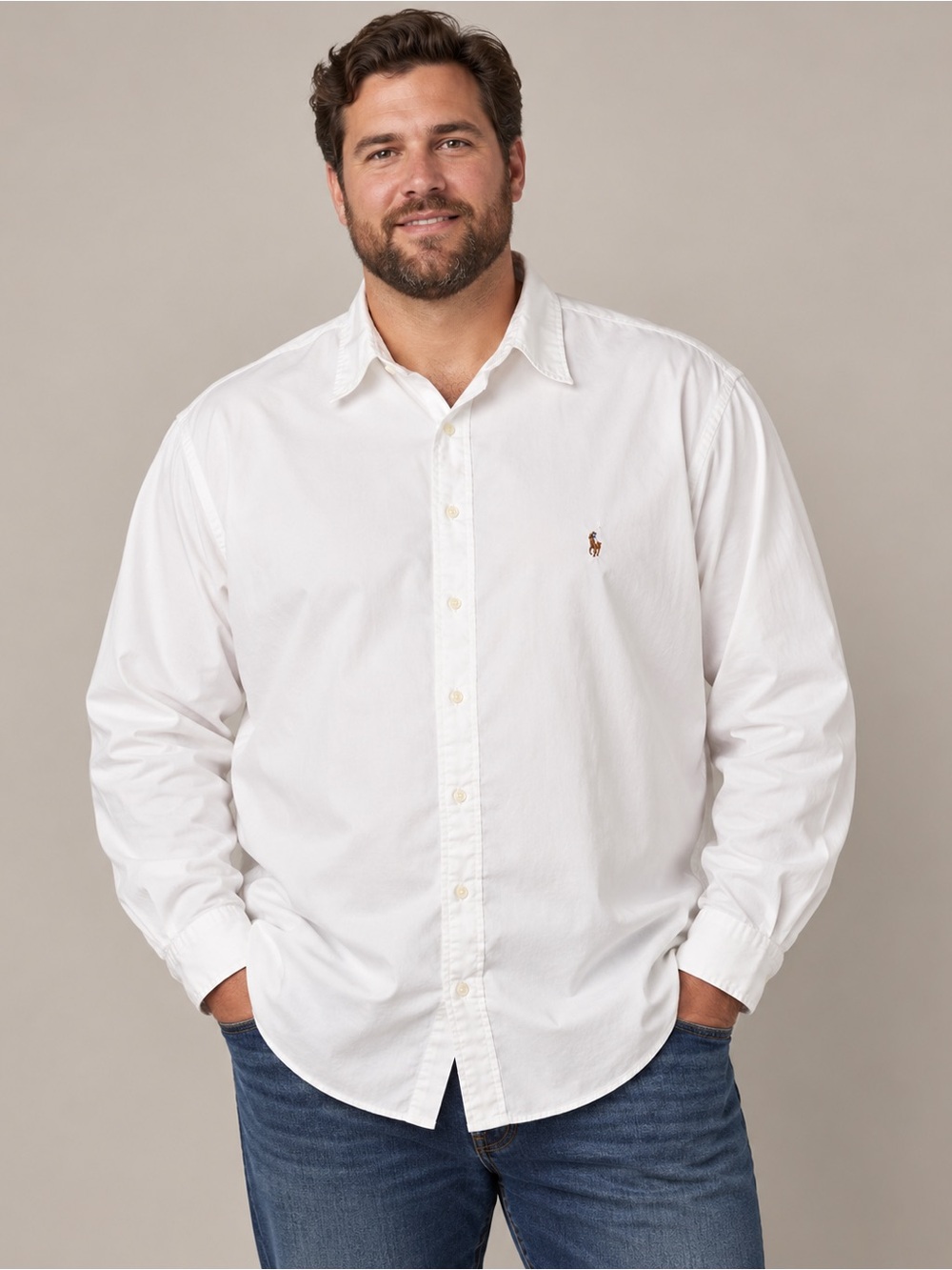 Ralph Lauren Classic Fit White Button Down Shirt Size 20